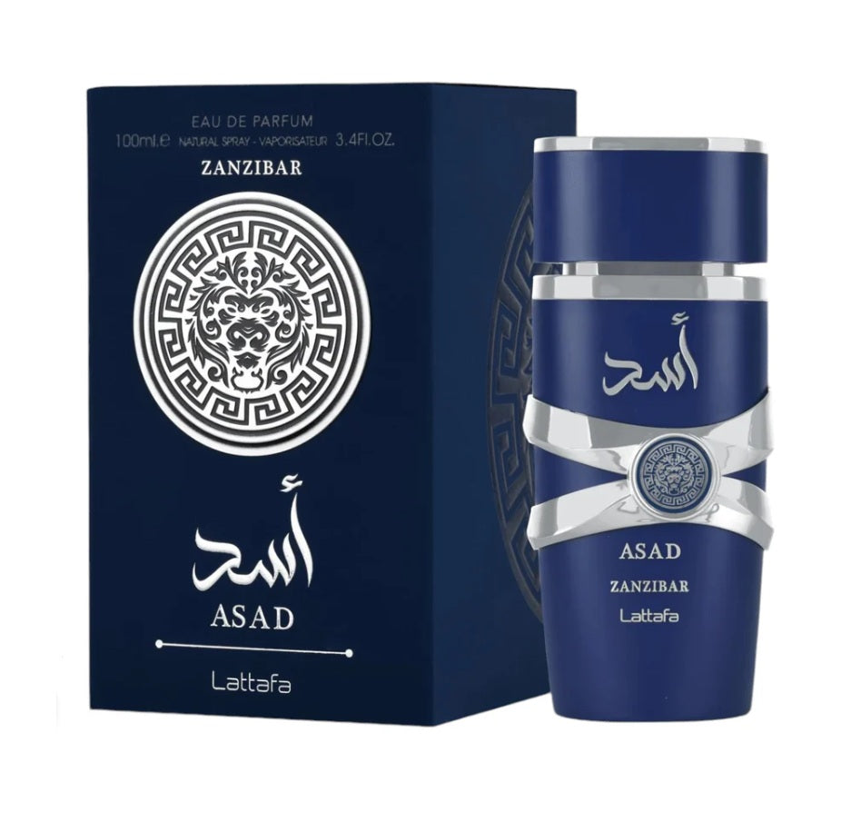 Lattafa Asad Zanzibar for Men Eau de Parfum Spray 3.4 Ounce