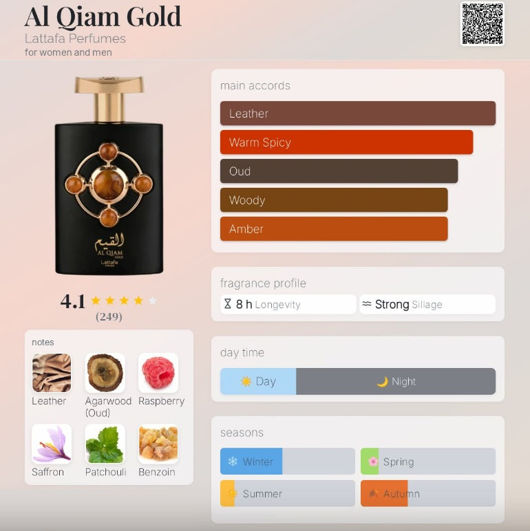 Lattafa Al Qiam Gold Eau de Parfum 100ML 3.4FL.oz Unisex