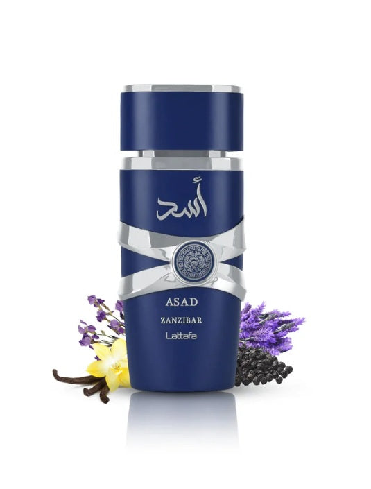 Lattafa Asad Zanzibar for Men Eau de Parfum Spray 3.4 Ounce